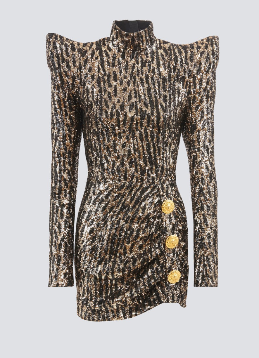 Structured dress with sequin embroidery