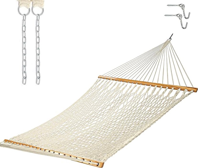 Castaway Living 13 ft. Double Traditional Hand Woven Cotton Rope Hammock