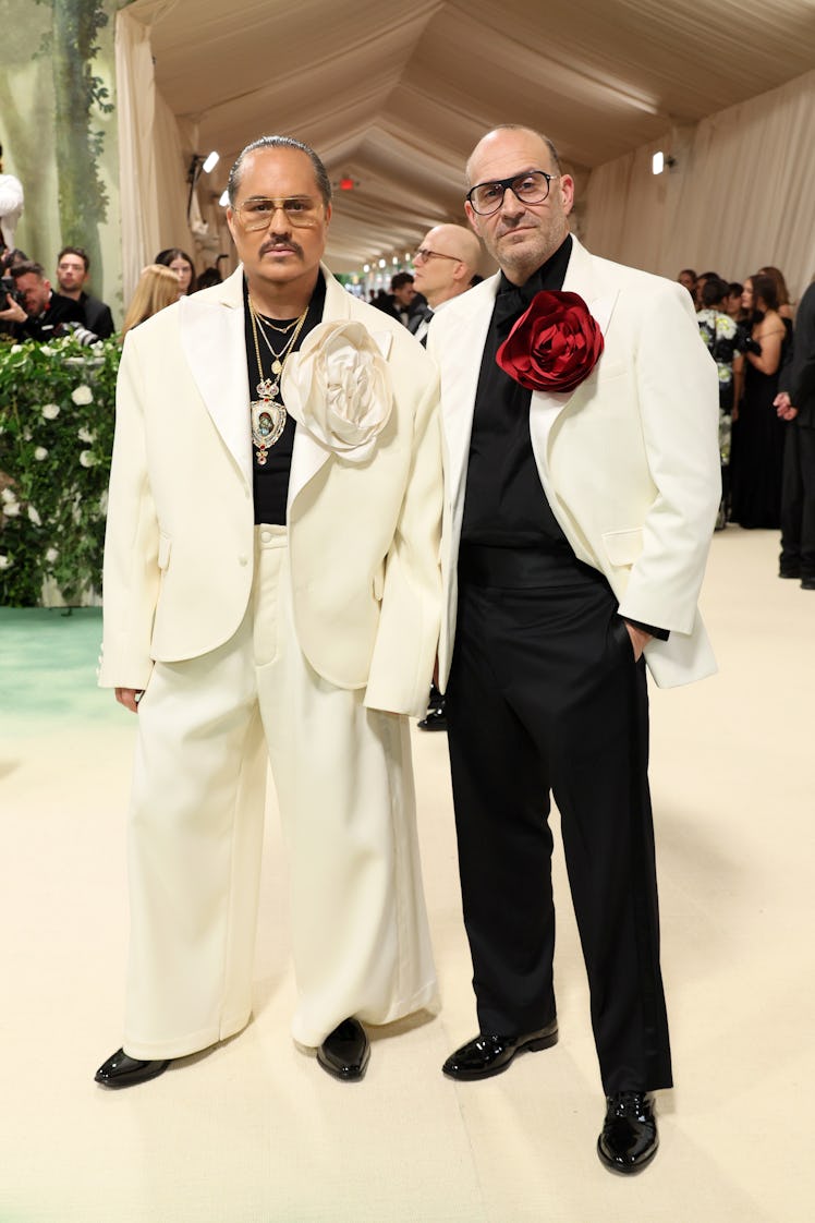NEW YORK, NEW YORK - MAY 06: (L-R) Willy Chavarria and Marc Metrick attend The 2024 Met Gala Celebra...