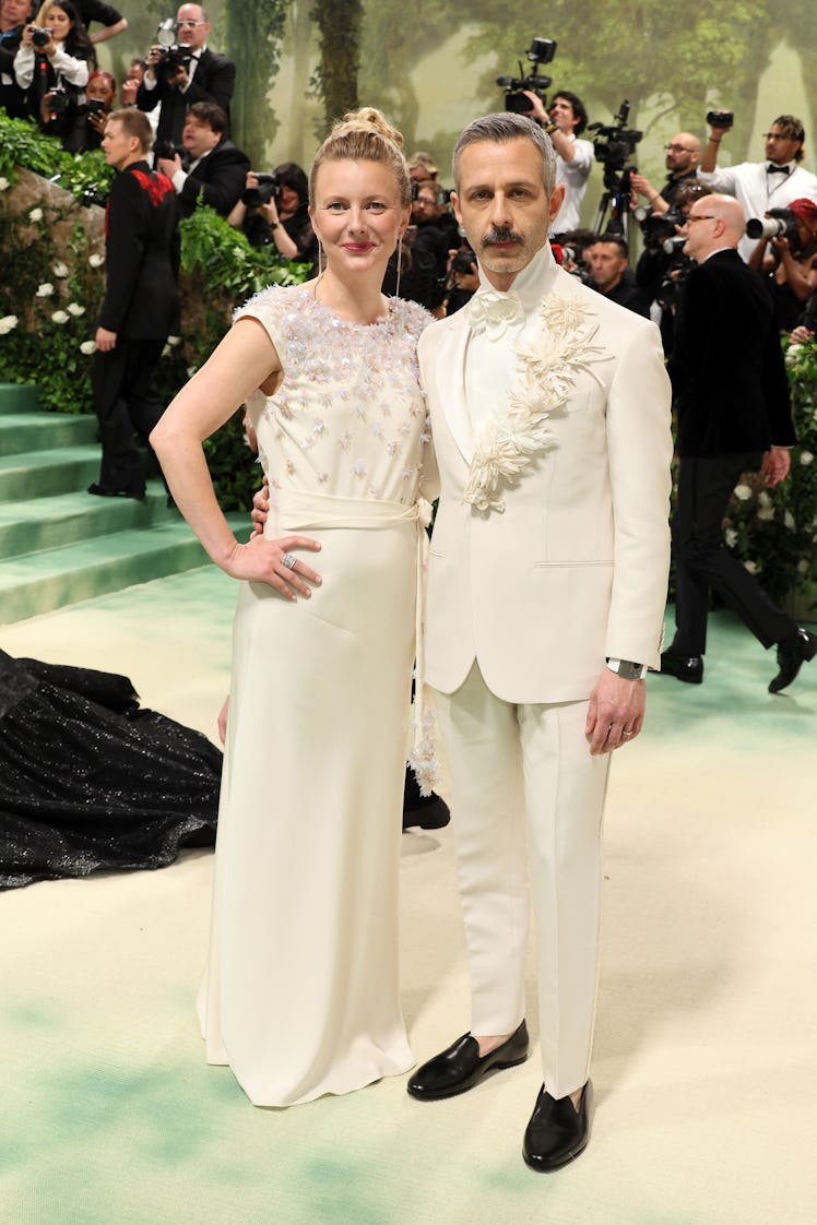 Emma Wall and Jeremy Strong attend The 2024 Met Gala Celebrating "Sleeping Beauties: Reawakening Fas...