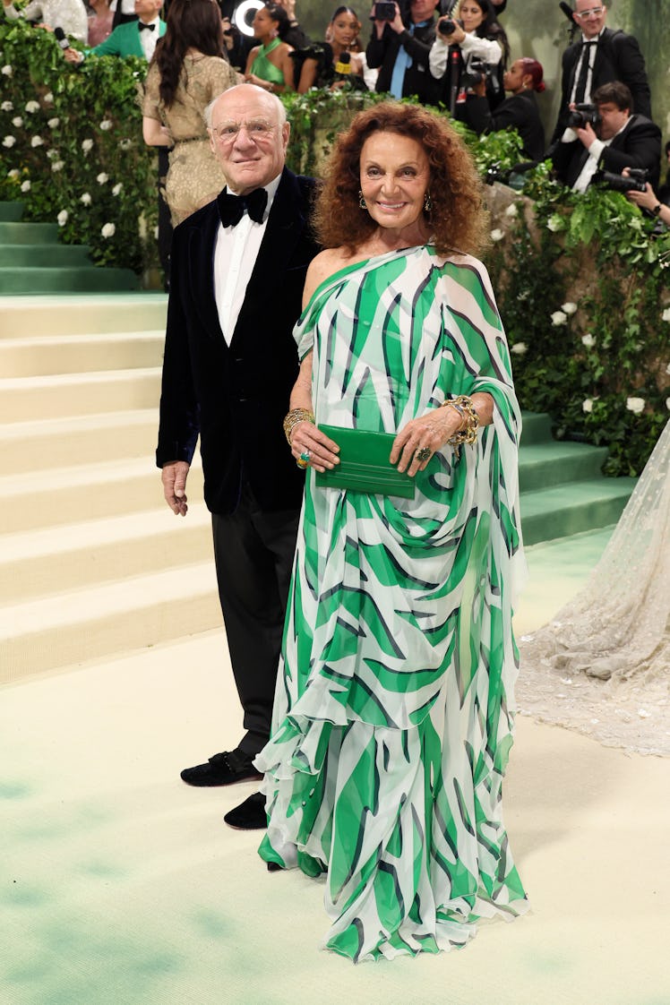 Barry Diller and Diane von Furstenberg attend The 2024 Met Gala Celebrating "Sleeping Beauties: Reaw...