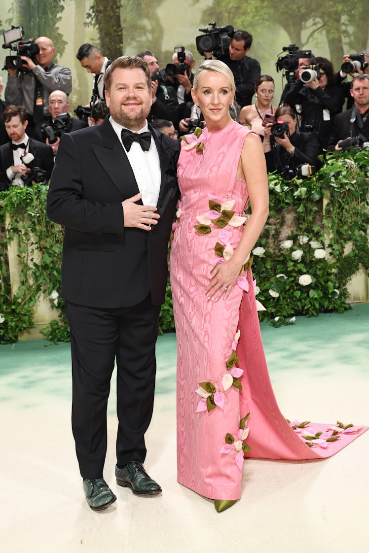 James Corden and Julia Corden attend The 2024 Met Gala Celebrating "Sleeping Beauties: Reawakening F...