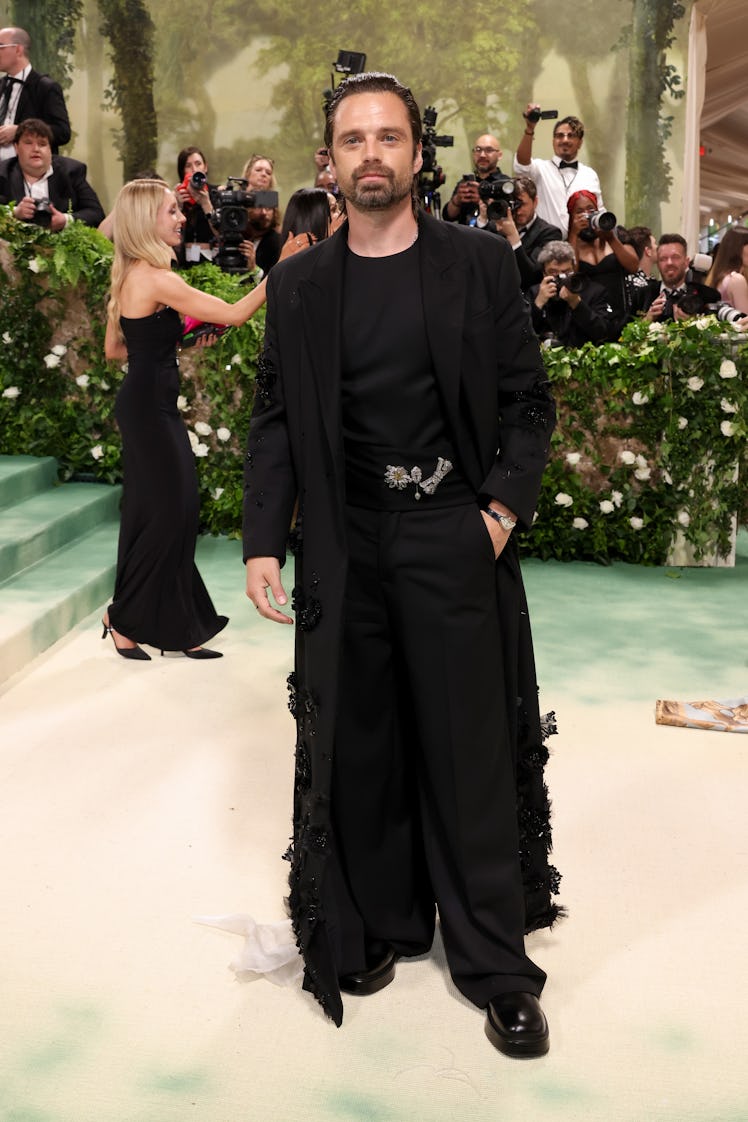 Sebastian Stan attends The 2024 Met Gala Celebrating "Sleeping Beauties: Reawakening Fashion" at The...