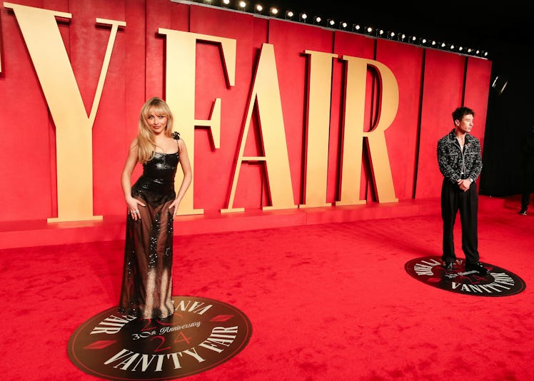 Sabrina Carpenter and Barry Keoghan appeared at Vanity Fair’s Oscars after-party in March 2024.