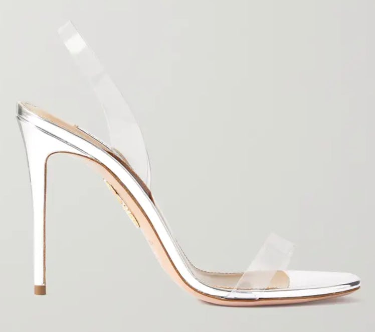 nude clear slingback sandals