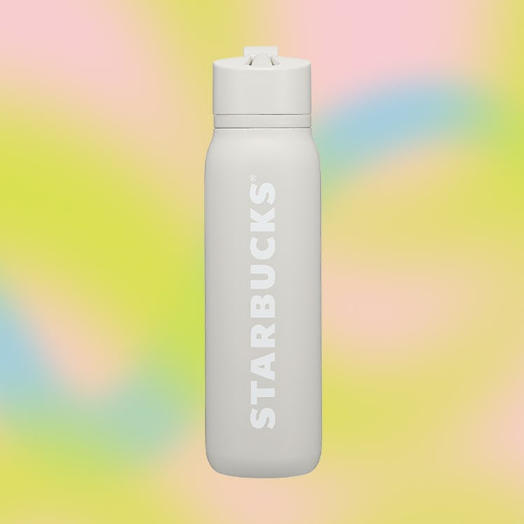 This gray water bottle is in Starbucks' summer merch drop. 