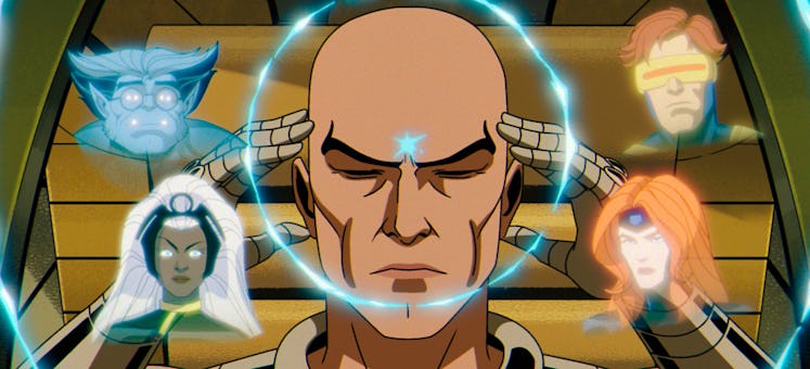 Beast (voiced by George Buza), Storm (voiced by Alison Sealy-Smith), Professor X (voiced by Ross Mar...