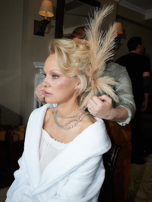 Pamela Anderson gets ready for the 2024 Met Gala