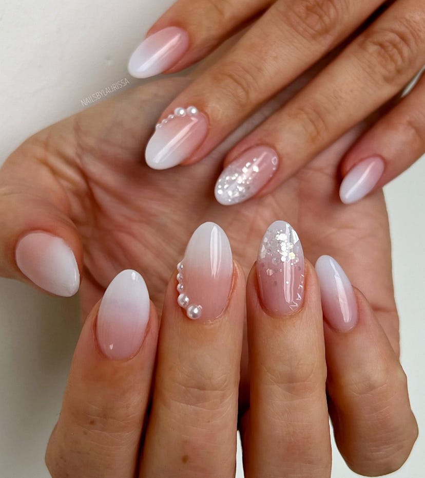 Minimalist Pearl Nails for Bride Elegance