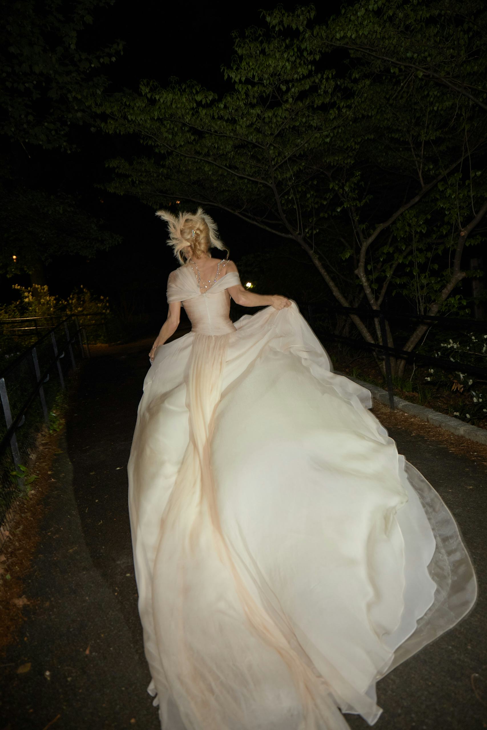 Pamela runs through the Central Park after the 2024 Met Gala