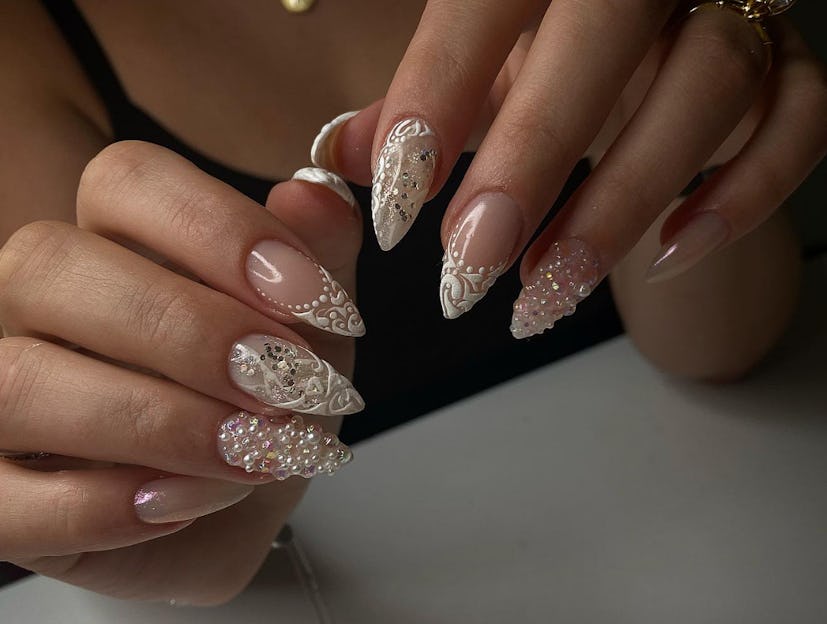 These 40 wedding nail designs are perfect for the big day.