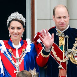 Kate Middleton, the Princess of Wales, and Prince William, the Prince of Wales at Buckingham Palace.