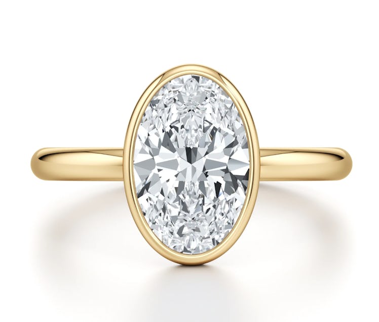 oval bezel engagement ring
