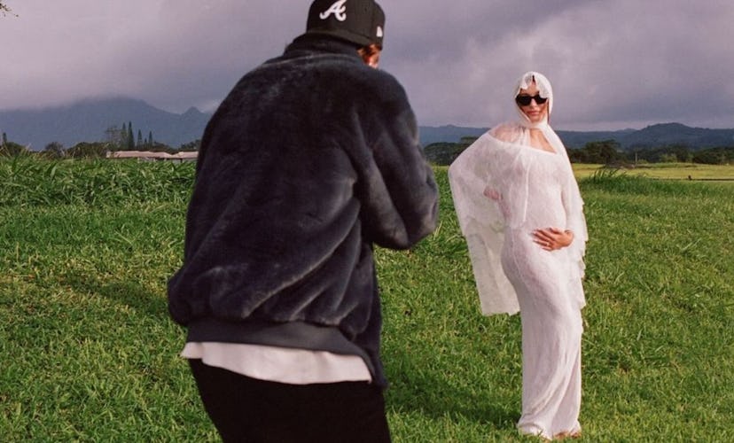 Justin and Hailey Bieber’s pregnancy announcement. Screenshot via Instagram