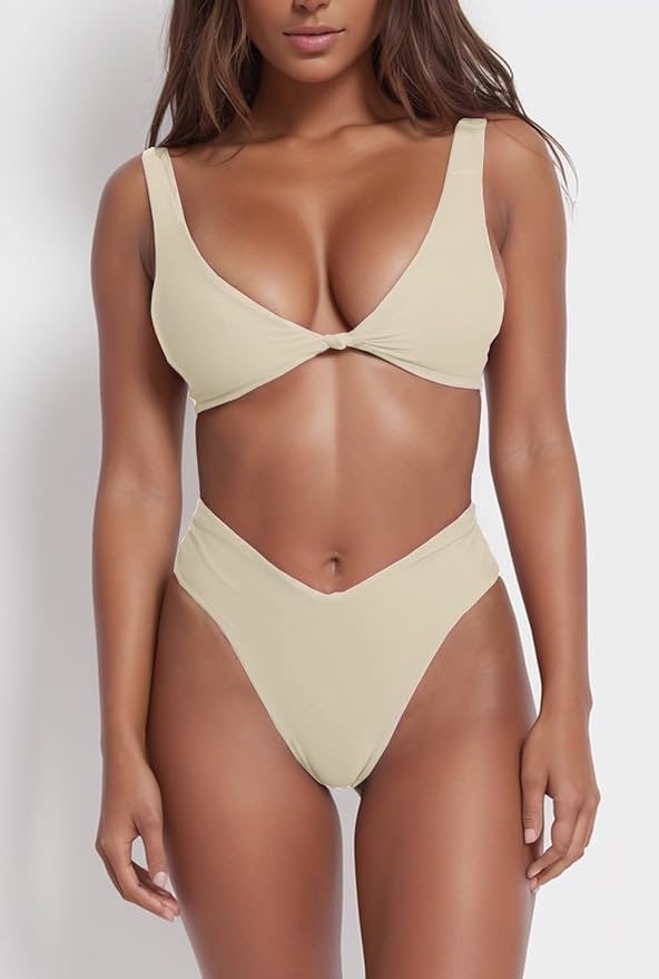 geluboao Knot Front Bikini Set