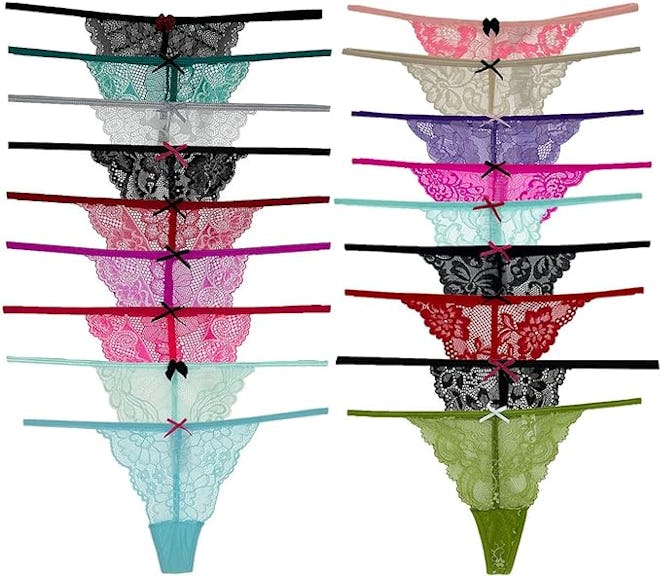 COLOROSES Lacy G-String Thongs (6-Pack)