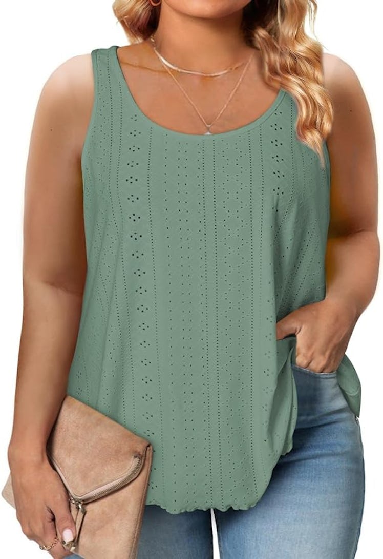 Eytino Eyelet Tank Top