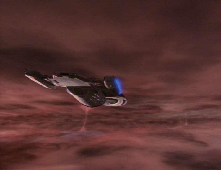 The USS Voyager in the Badlands.