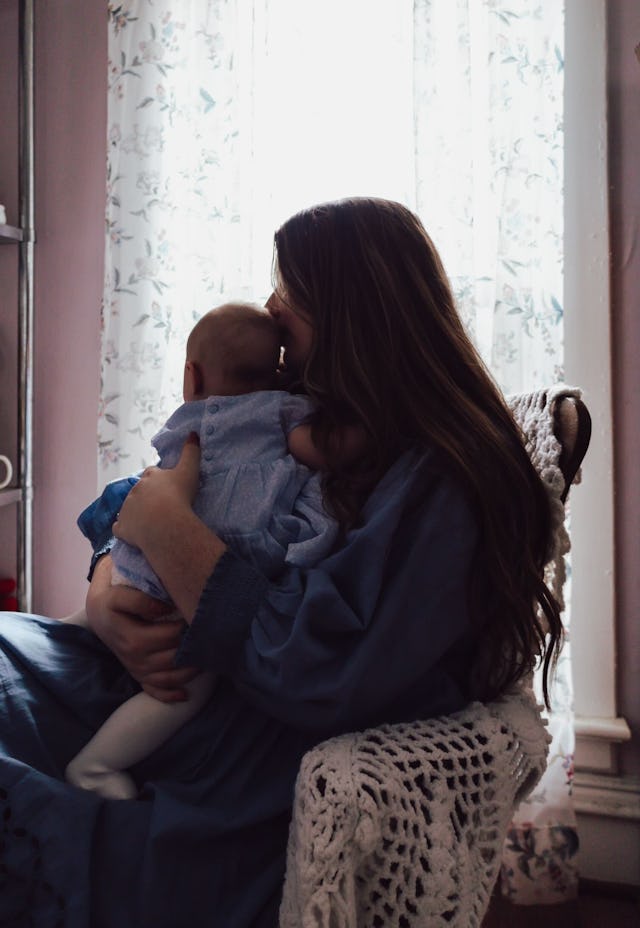 Katy Dulong with newborn baby