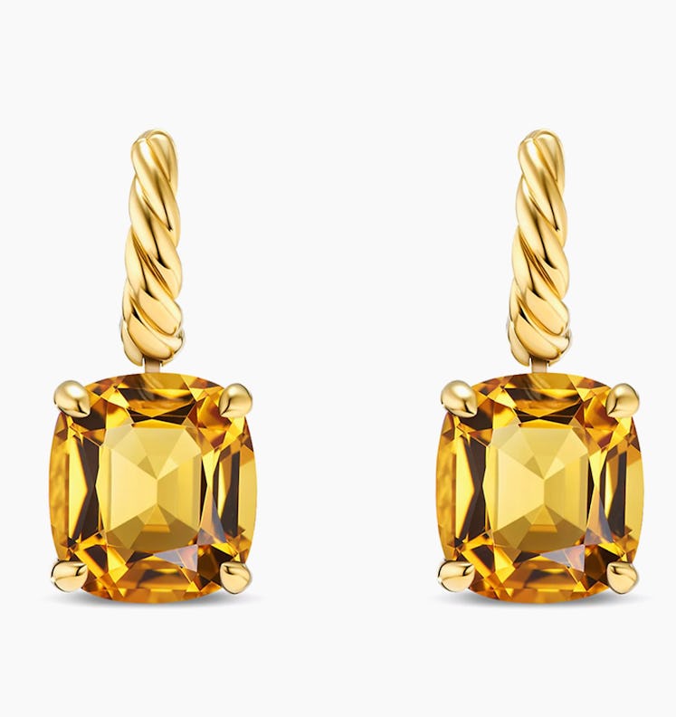 citrine gold drop earrings