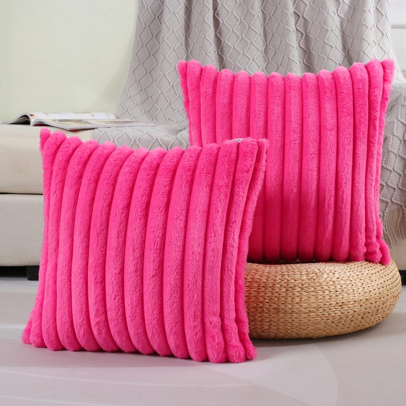 Hot Pink Decorative Pillow Covers — 18" x 18" (2)