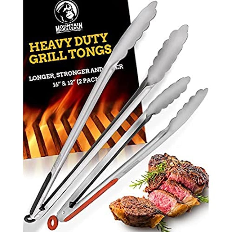 Mountain Grillers Grill Tongs for Cooking BBQ (2-Pack)