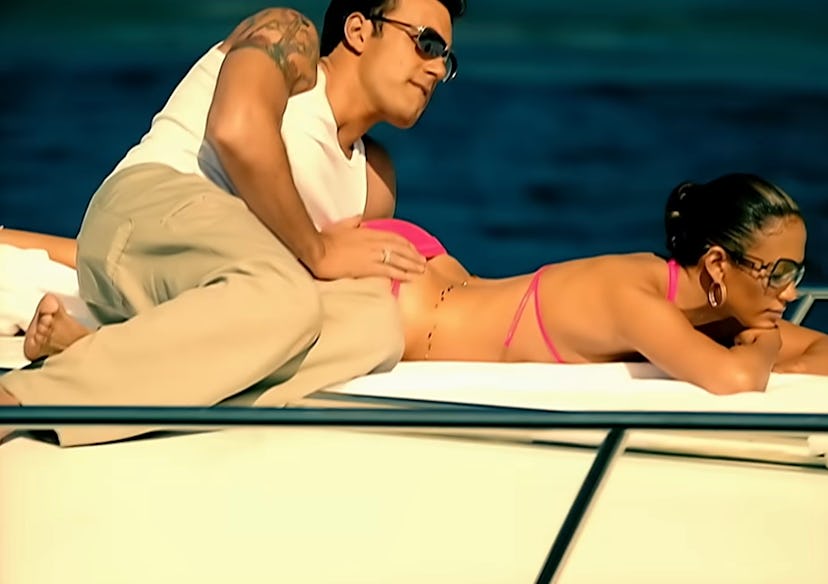 Ben Affleck and J.Lo star in the 2002 “Jenny From The Block” music video.