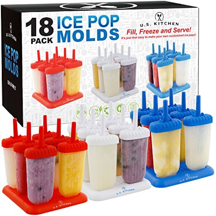 U.S. Kitchen Supply Classic Ice Pop Popsicle Molds (Jumbo Set of 18 )
