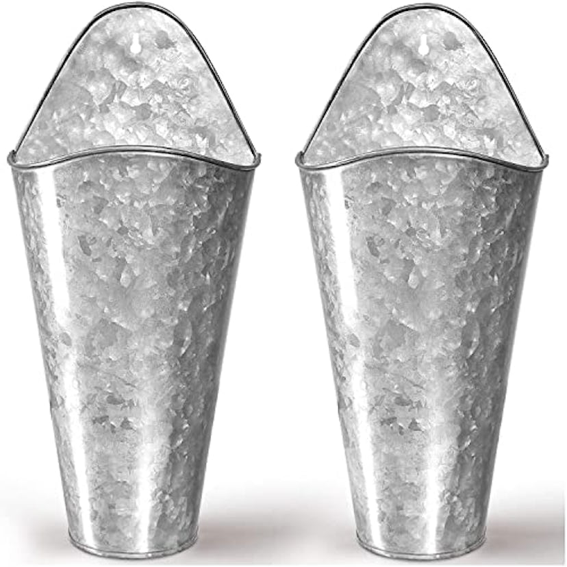 Hallops Galvanized Wall Planters (Set of 2)