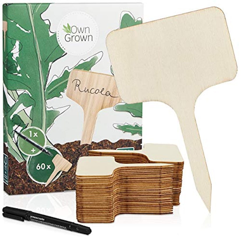 OwnGrown Wooden Plant Tags (60-Pack)