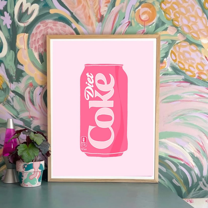 Pink Preppy Diet Coke Digital Print
