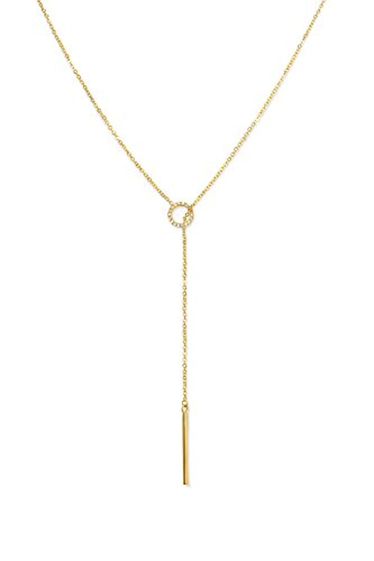 Benevolence LA Lariat Gold Bar Necklace