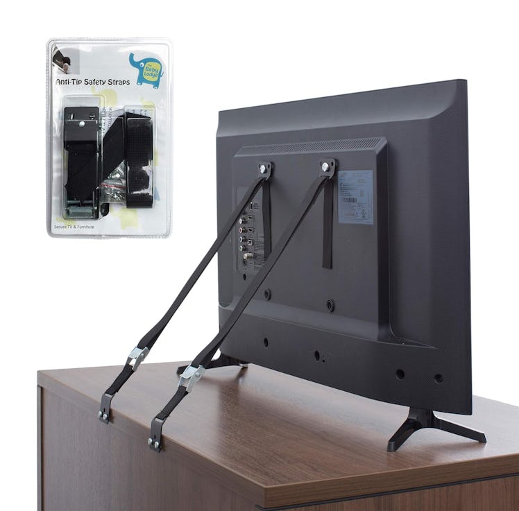 The Baby Lodge TV and Furniture Anti Tip Straps (2-Pack, Black)