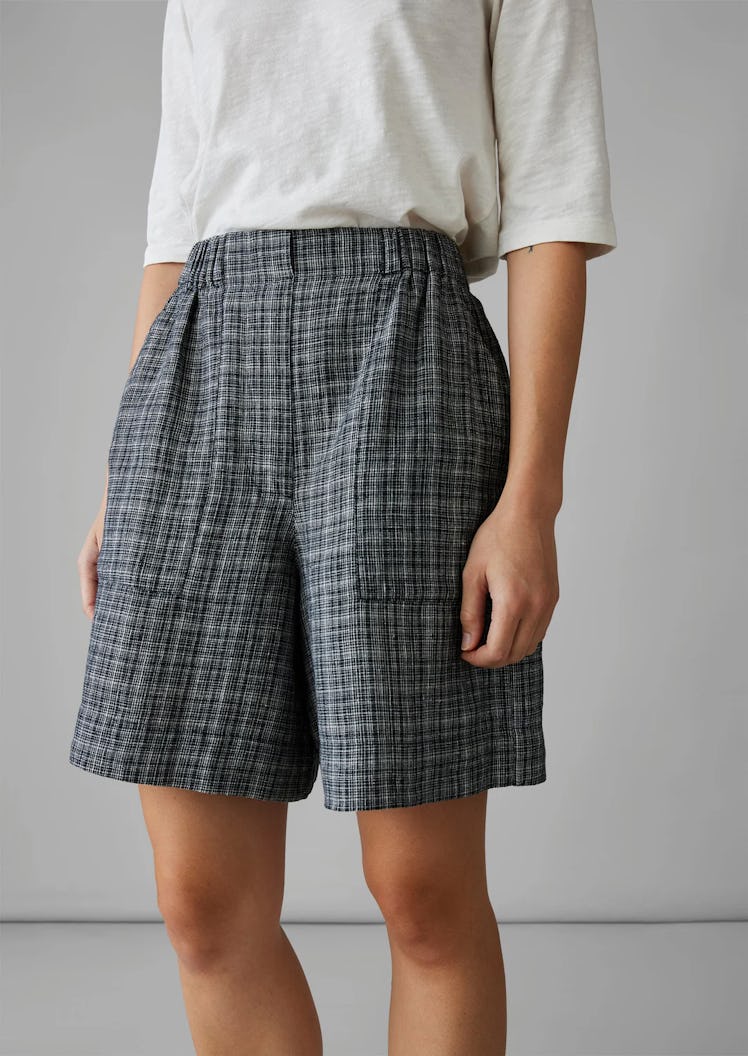 Asawa Check Linen Shorts
