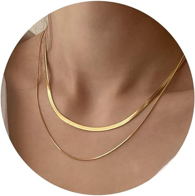 CHESKY Layered Herringbone Necklace