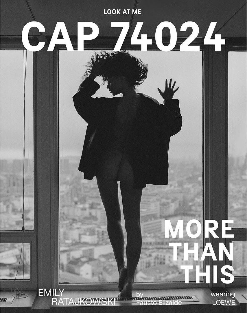 Emily Ratajkowski wears a G-string on the cover of &lsquo;Cap 74024.'
