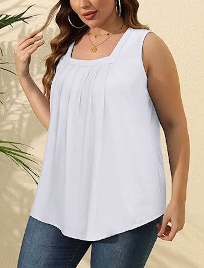 Saloogoe Pleated Tank Top