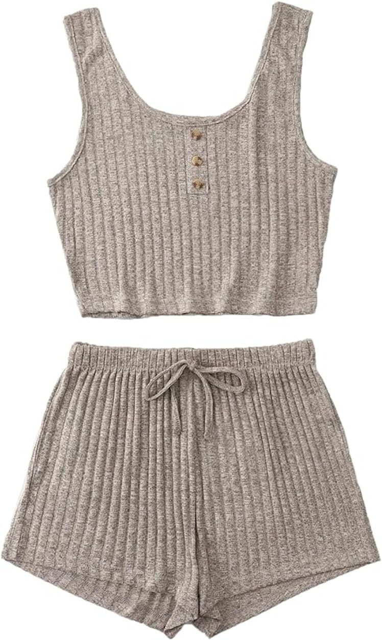 SOLY HUX Ribbed Knit Lounge Set