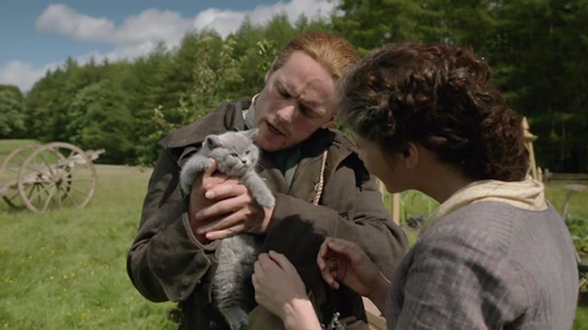 Jamie gives Claire a kitten named Adso in Outlander Season 5 