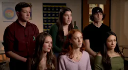 A still of an interview with the Sandy Hook survivors