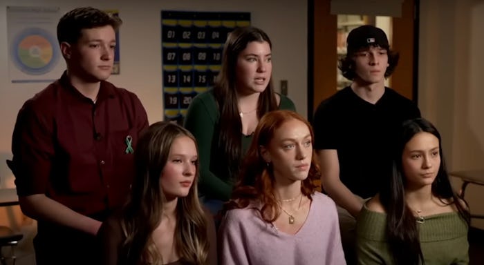 A still of an interview with the Sandy Hook survivors