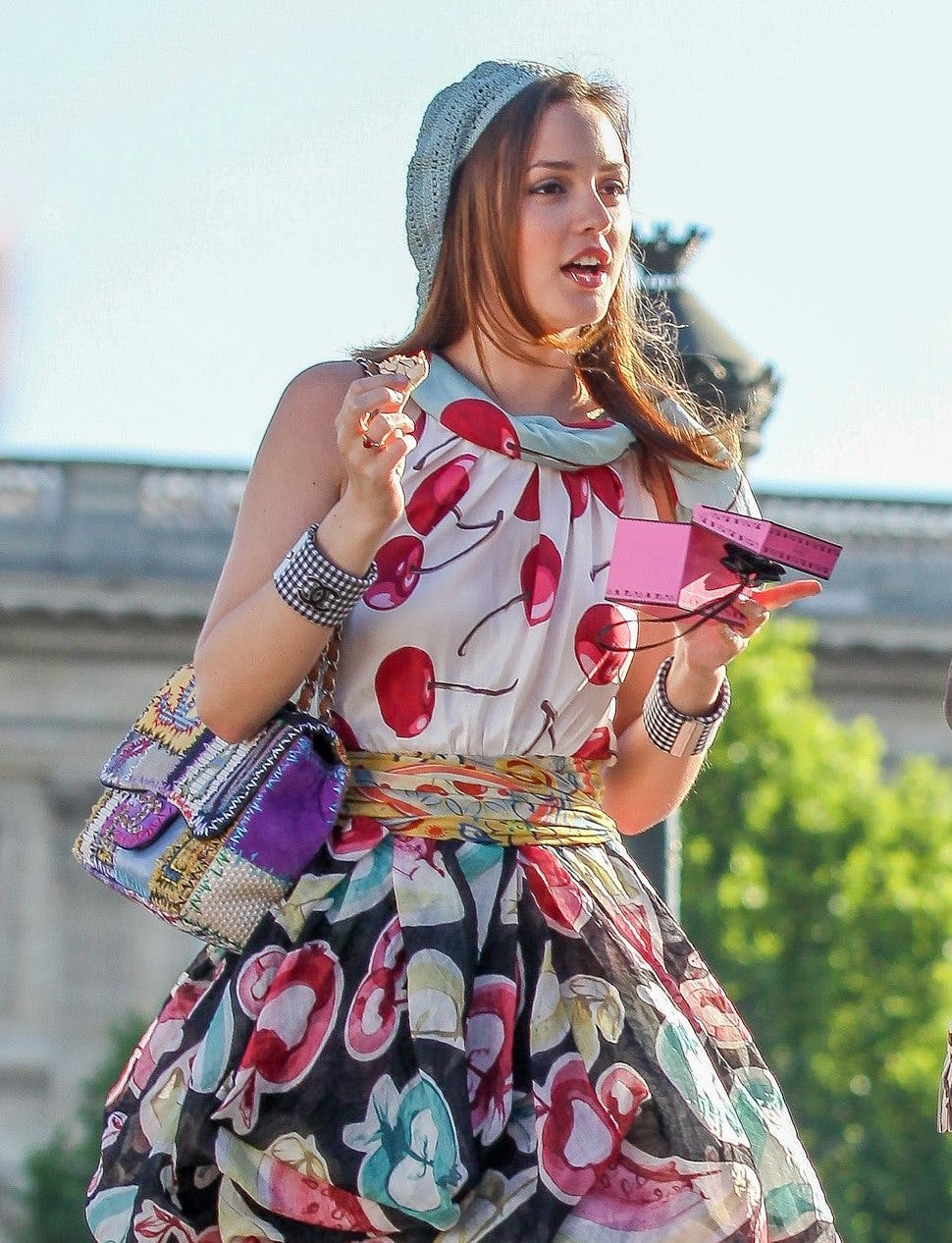 Leighton Meester on location for &lsquo;Gossip Girl&rsquo; on July 5, 2010 in Paris, France.