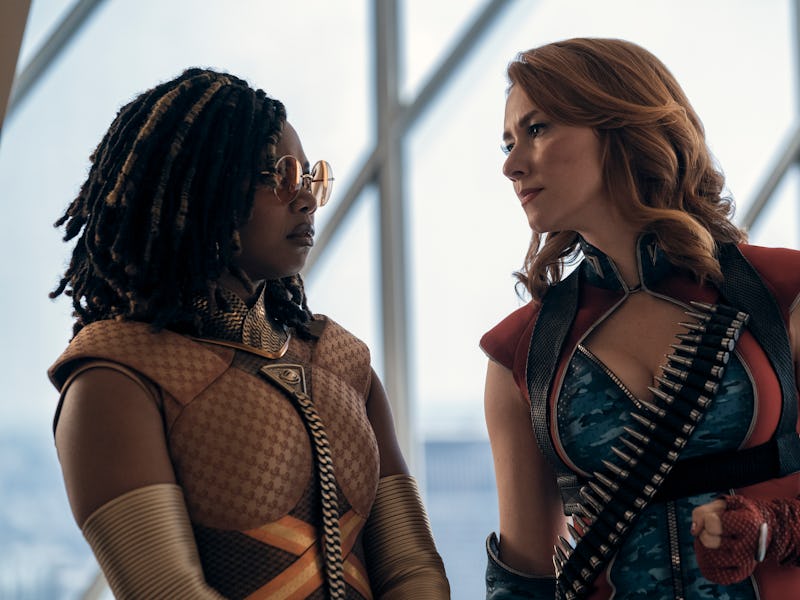 Sister Sage (Susan Heyward) and Firecracker (Valorie Curry) face off in The Boys