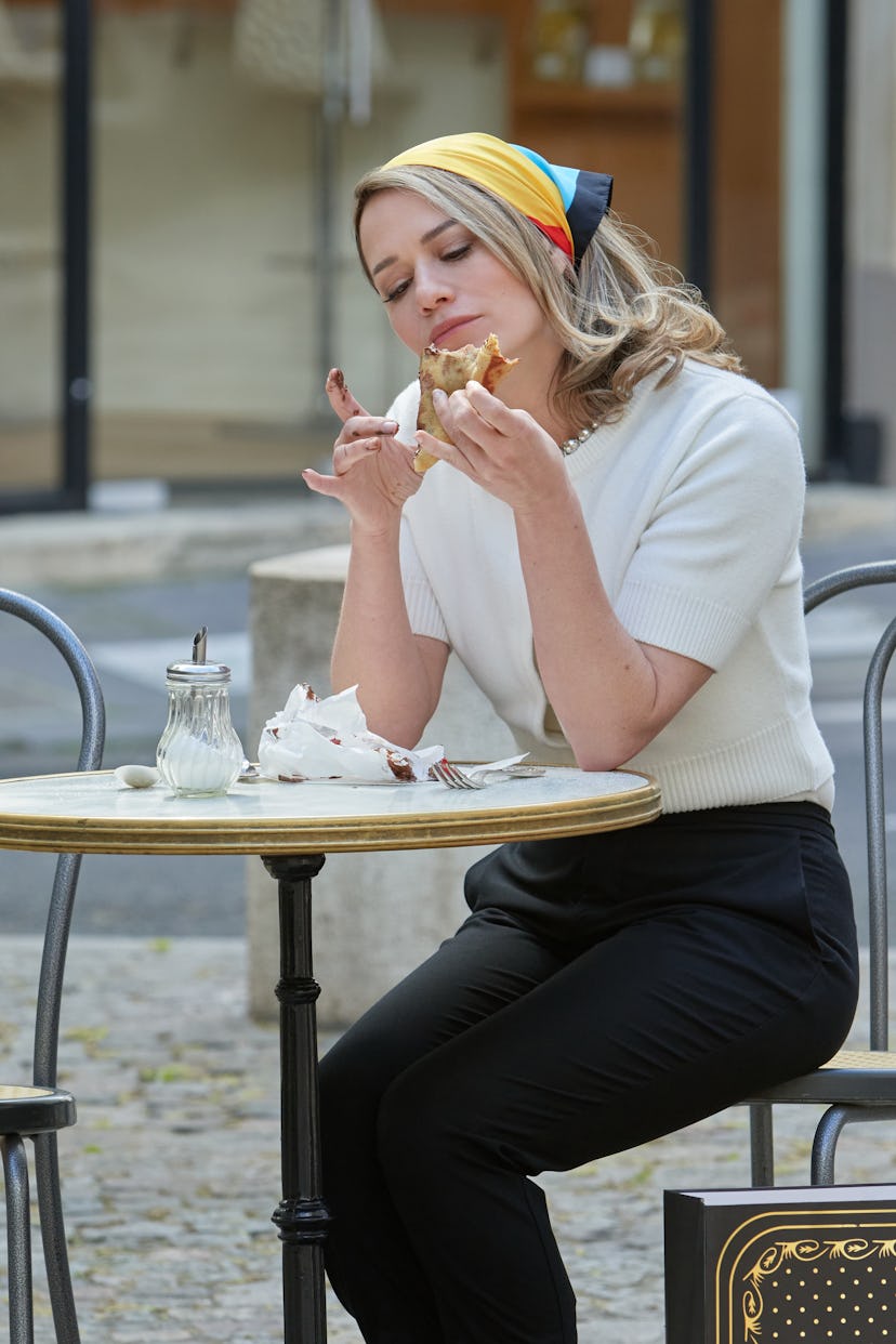Bethany Joy Lenz in Savoring Paris. Photo via Hallmark Media