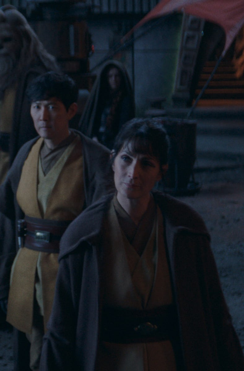 Lee Jung-jae, Carrie-Anne Moss, Dean-Charles Chapman, and Joonas Suotamo in 'The Acolyte' Episode 3