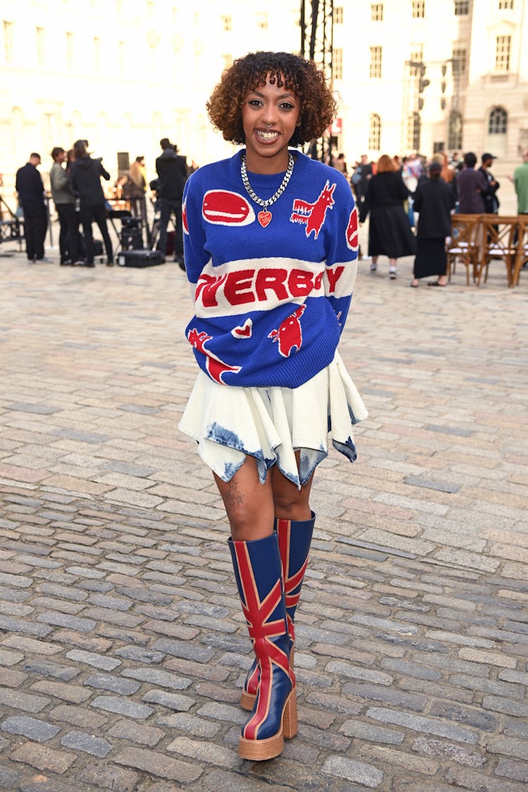 Nia Archives attends the Charles Jeffery Loverboy show during London Fashion Week June 2024 at Somer...