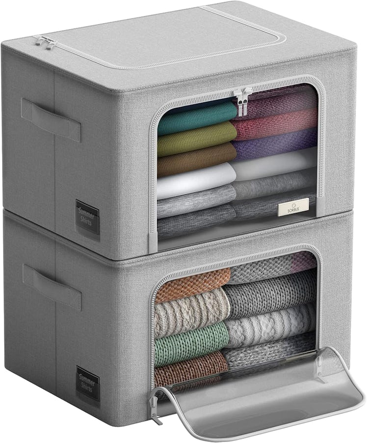 Sorbus Foldable Stackable Storage Bins (2-Pack)