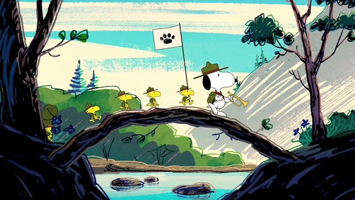 Woodstock and Snoopy in "Camp Snoopy," premiering June 14, 2024 on Apple TV+.