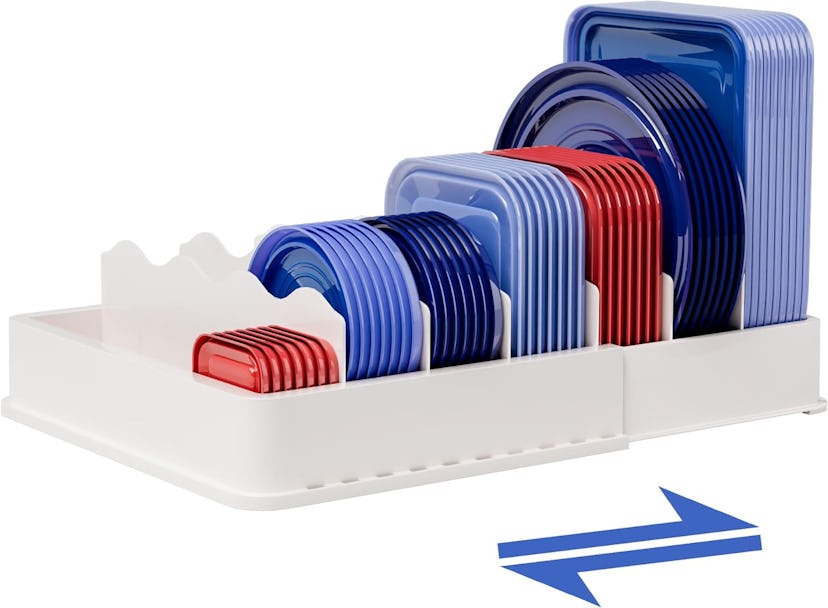 SWOMMOLY Expandable Food Storage Container Lid Organizer