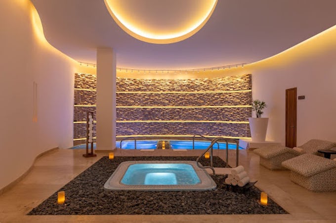 Experience a hydrotherapy treatment at the expansive, state-of-the-art spa